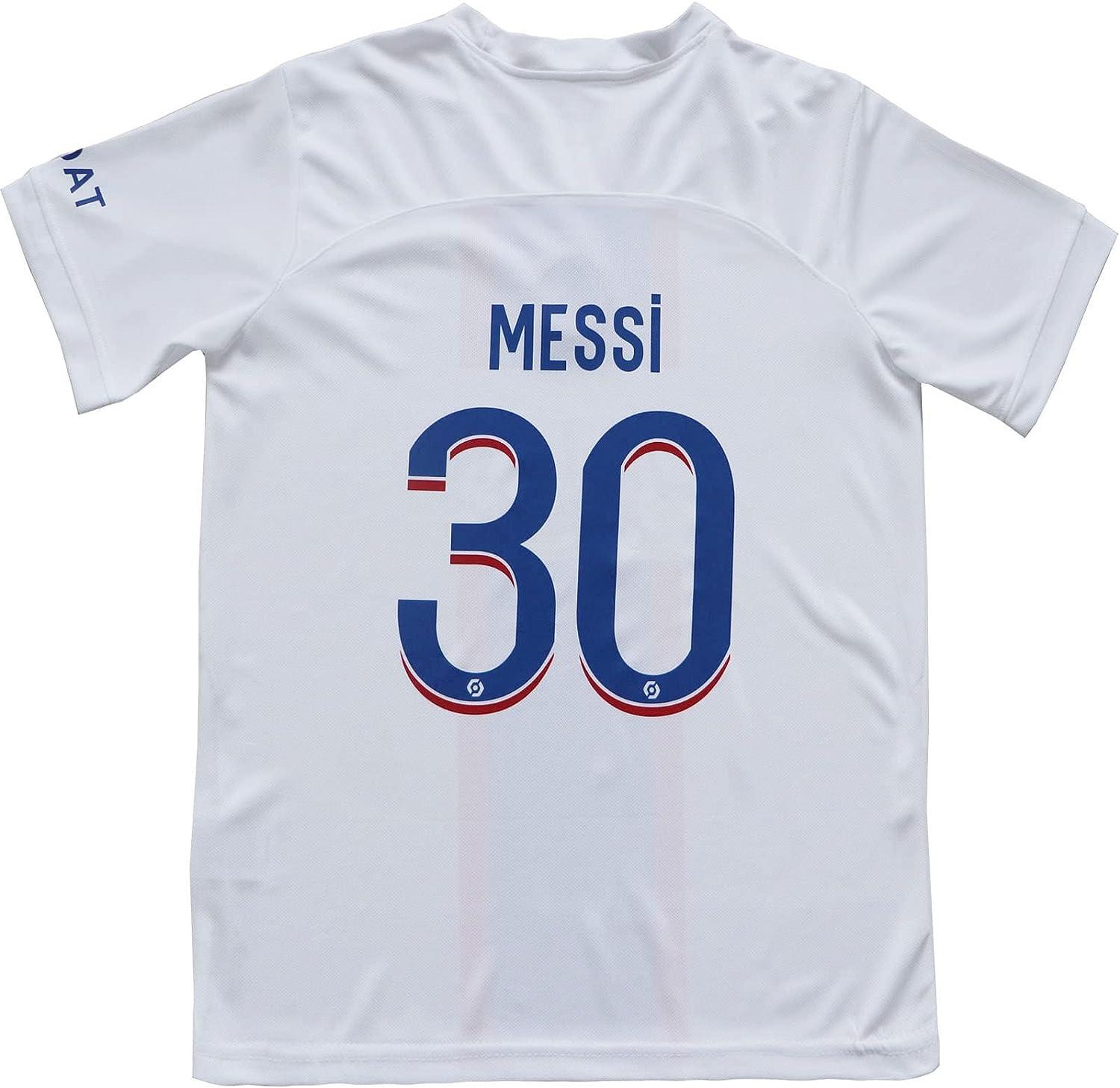 MJGUYS Youth for Boys/Girls Sportswear Soccer 30 Messi Soccer Jersey/Shorts/Socks  Youth Sizes Third 26 (8-9 Years)
