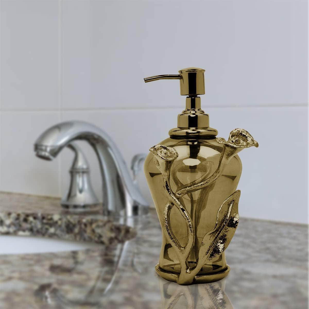Soap Dispenser Aluminum Black Luster Gold Finished Refillable