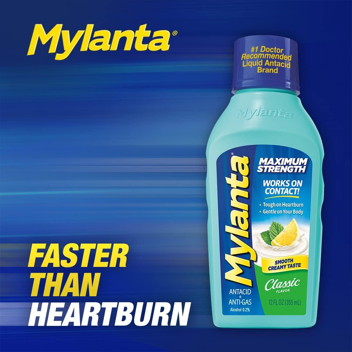 Mylanta Maximum Strength Antacid and Gas Relief Classic Flavor 12oz