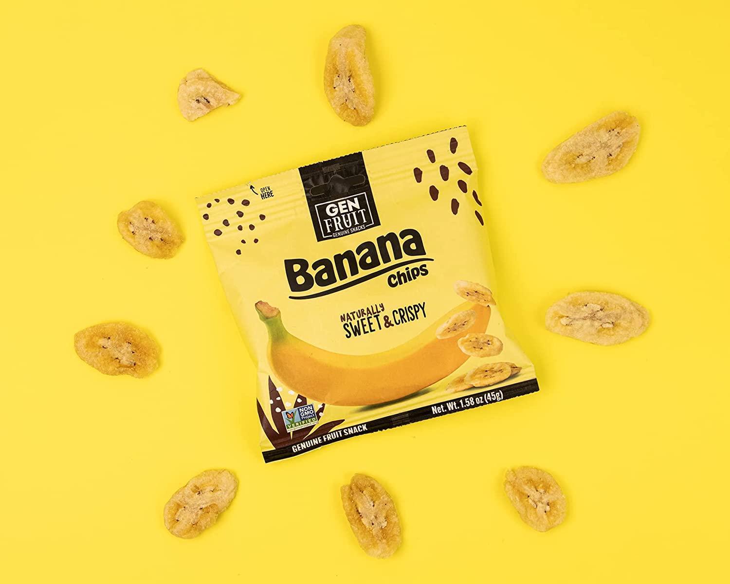 GenFruit Banana Chips Original Flavor Unsweetened, Dried Banana