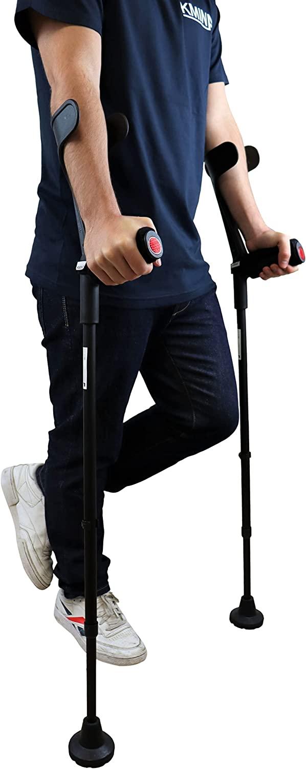 KMINA Forearm Crutches for Adults (x2) Adjustable Arm Crutches for