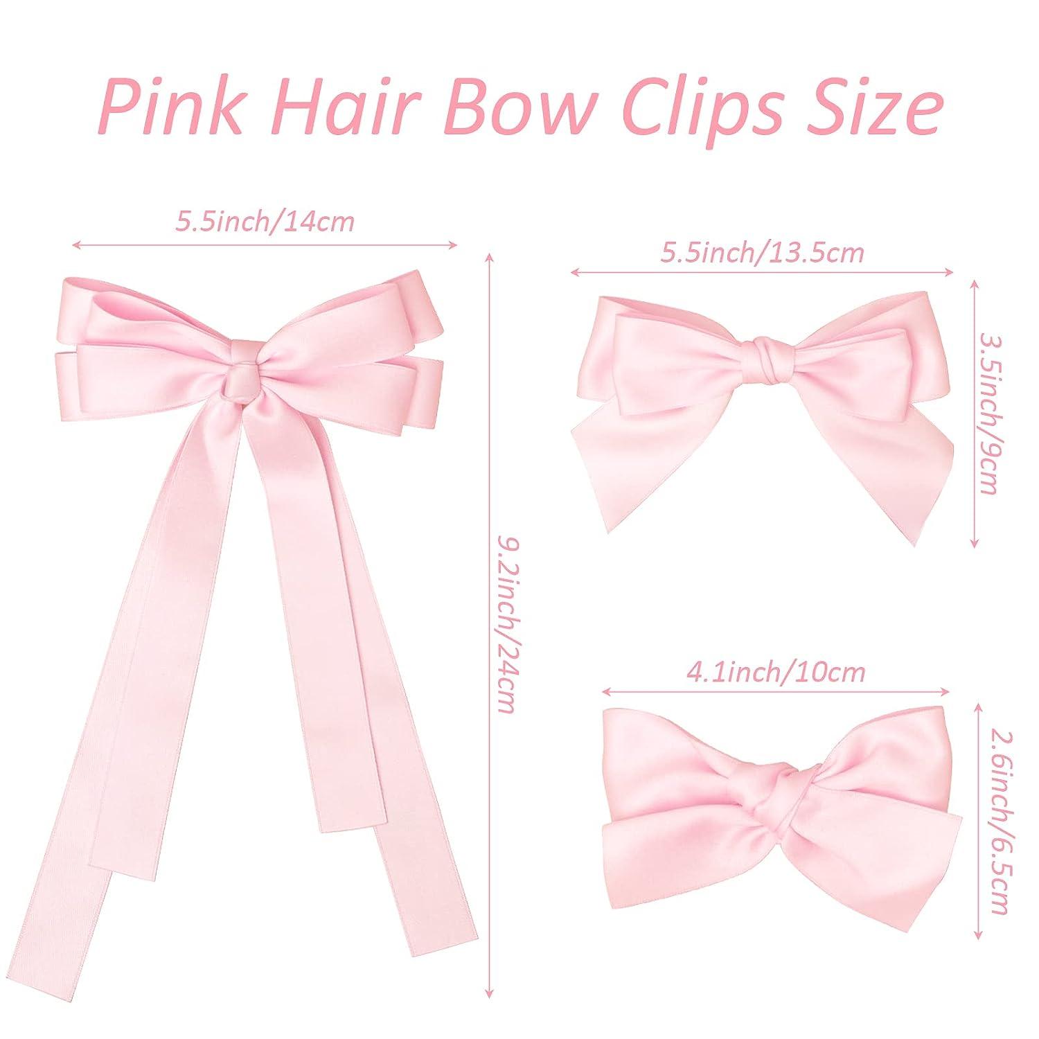  Bolonar Pink Hair Bows for Women Girls 3Pcs, Cute