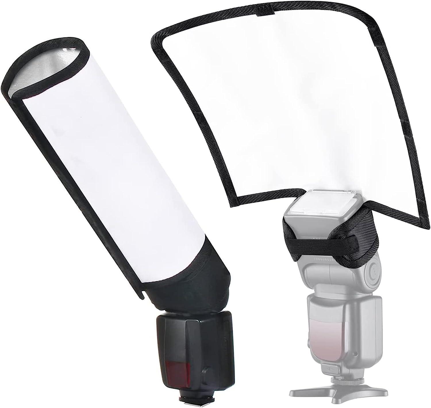 waka Flash Diffuser Reflector Kit Bend Bounce Flash Diffuser+ Silver/White Reflector for