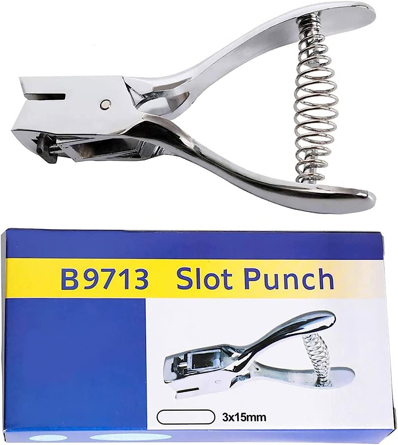 Slot Punch Badge Hole Punch Plier Tool for PVC ID Card Hand Held (Punch)