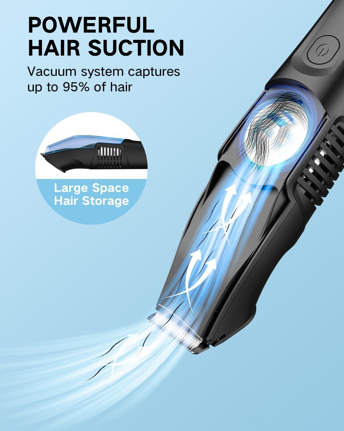 ASAHINA Body Hair Trimmer for Men Electric Vacuum Hair Suction Trimmer ...
