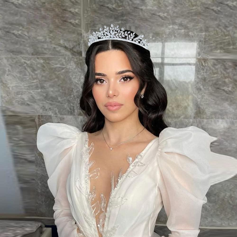 Aoligrace 5A Cubic Zirconia Wedding Tiara for Women - Small Bride