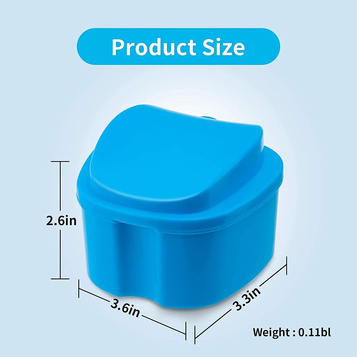 Dental Orthodontic Retainer Case Cleaning with Strainer Basket, Denture