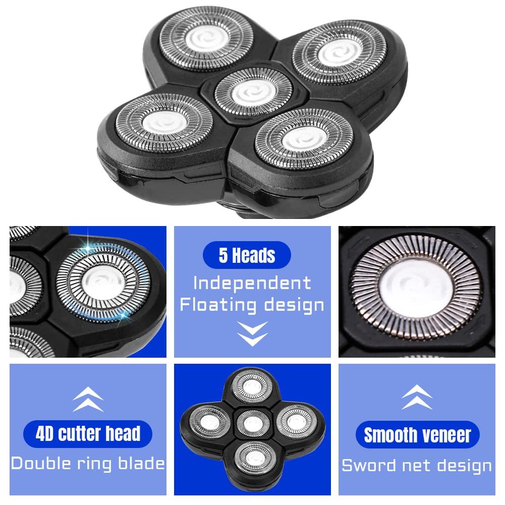 5Pack Replacement Shaver Blade Heads for Electric Razor Easy Install