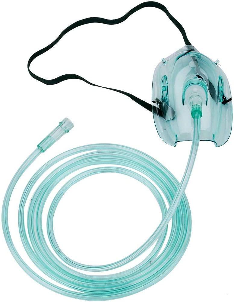 2 Packs Pediatric Standard Oxygen Mask With 6.6' Tubing And Adjustable Elastic Strap Size Schild Size No Cup