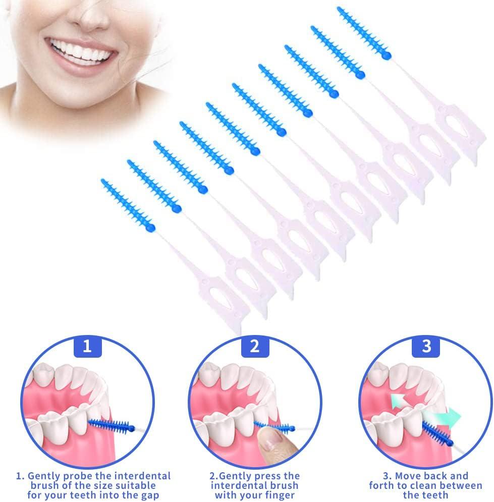 160 Pieces DualUse Interdental Brushes Silicone Tooth Floss Picks