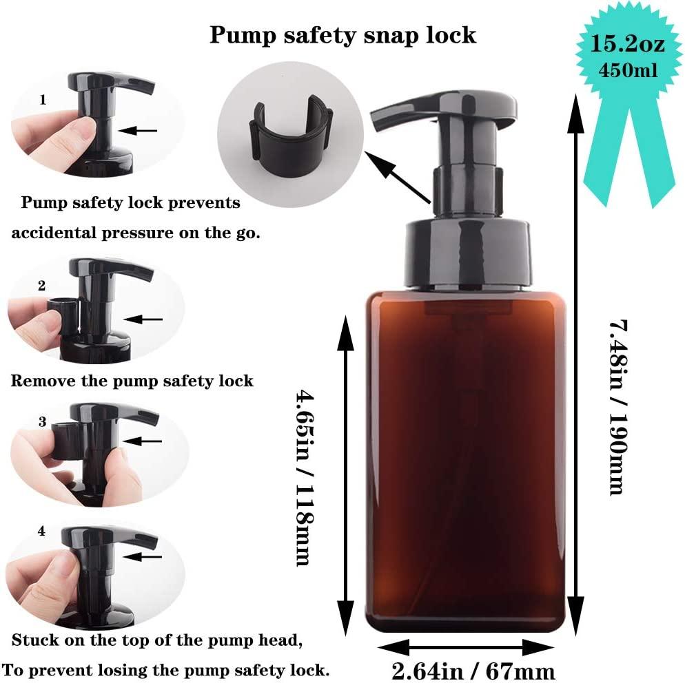 2 Pack Foaming Soap Dispenser 15oz Refillable Foam Liquid Hand Soap