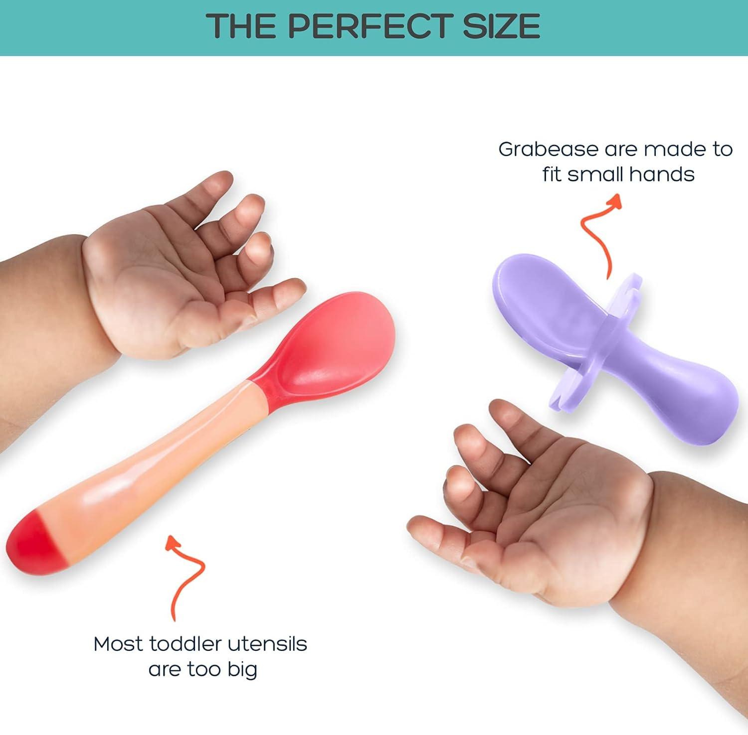 Grabease Baby Self-Feeding Utensils Set for Baby-Led Weaning - Non-Toxic  Spoon and Fork with Protective Barriers - Lavender | Buy Now with Express  International Delivery | GoSupps.com