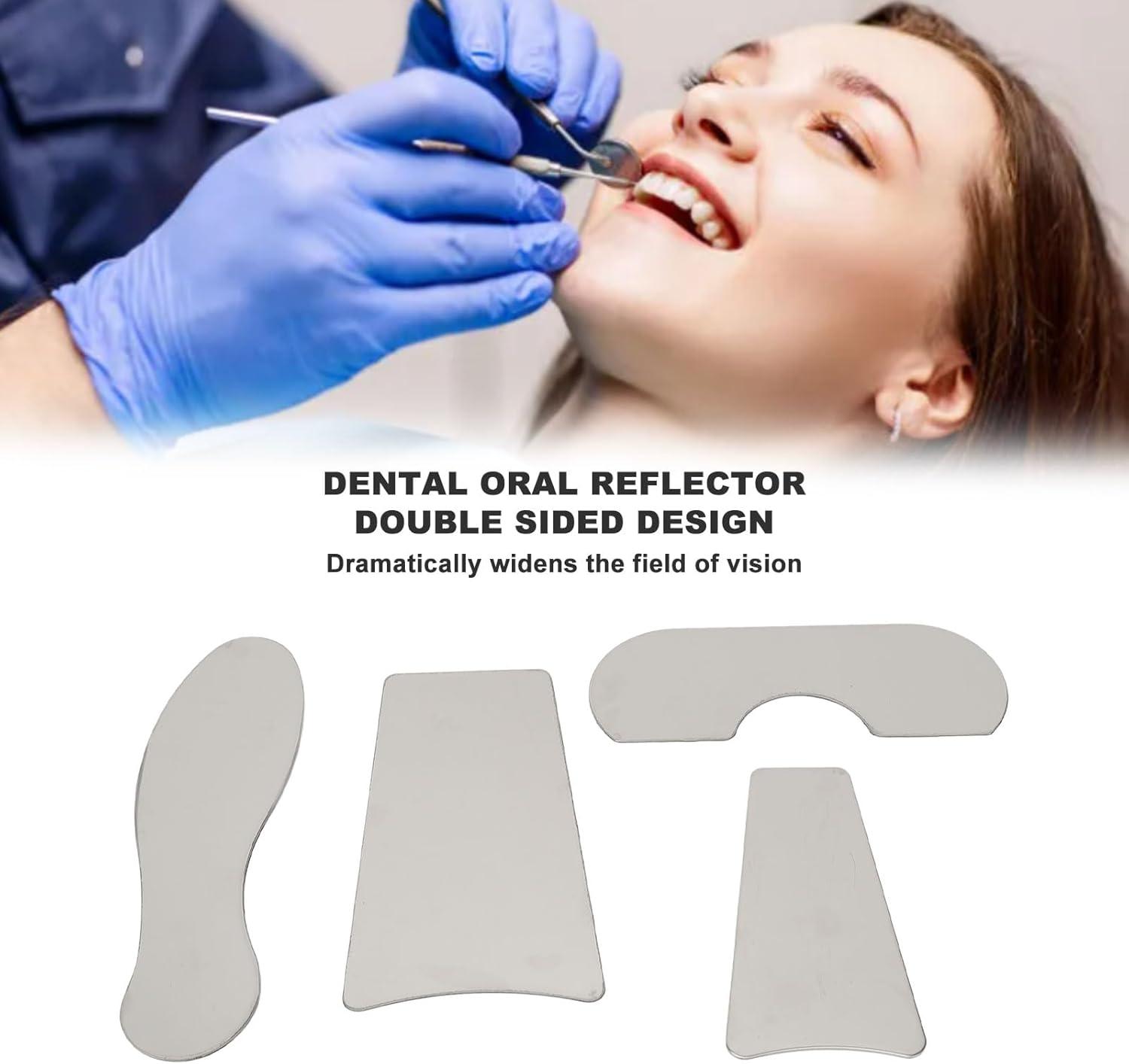 Miroir Intra-buccal Dentaire En Acier Inoxydable Et Verre - Double Face, Autoclavable