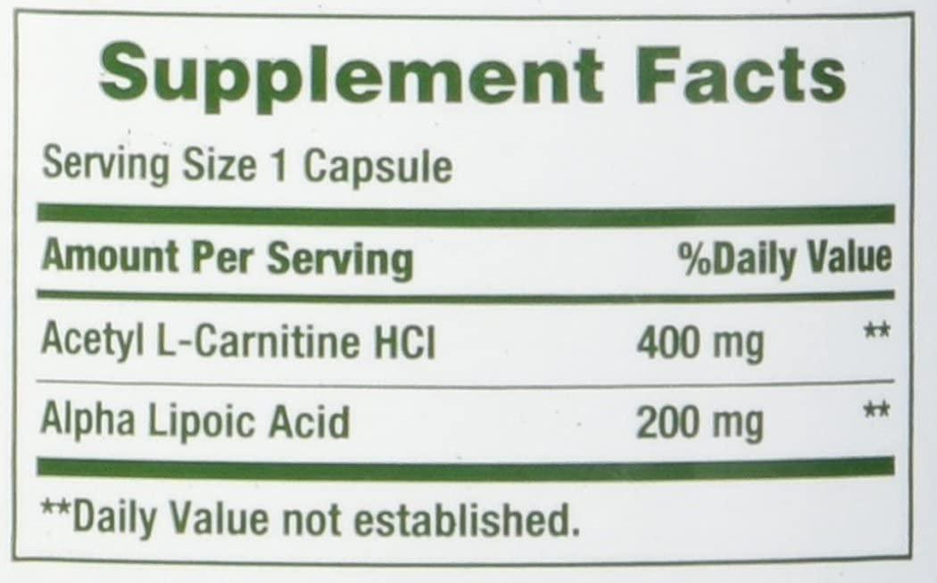 Nature's Bounty Acetyl L-Carnitine HCI 400mg - 30 Capsules for Energy &  Cognitive Support | Buy Now with Express International Delivery