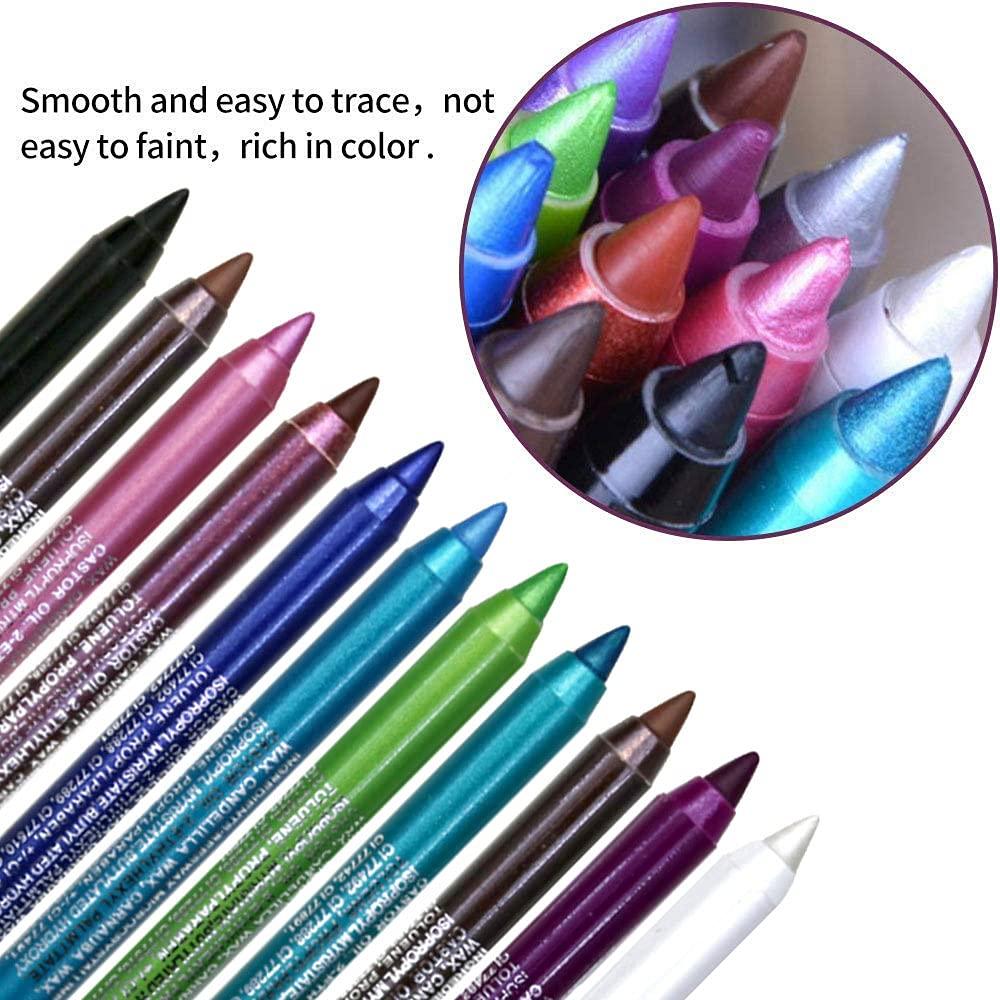 10 Colors Eyeliner Pencil for Women, Glitter Blue Eye Liners Kit