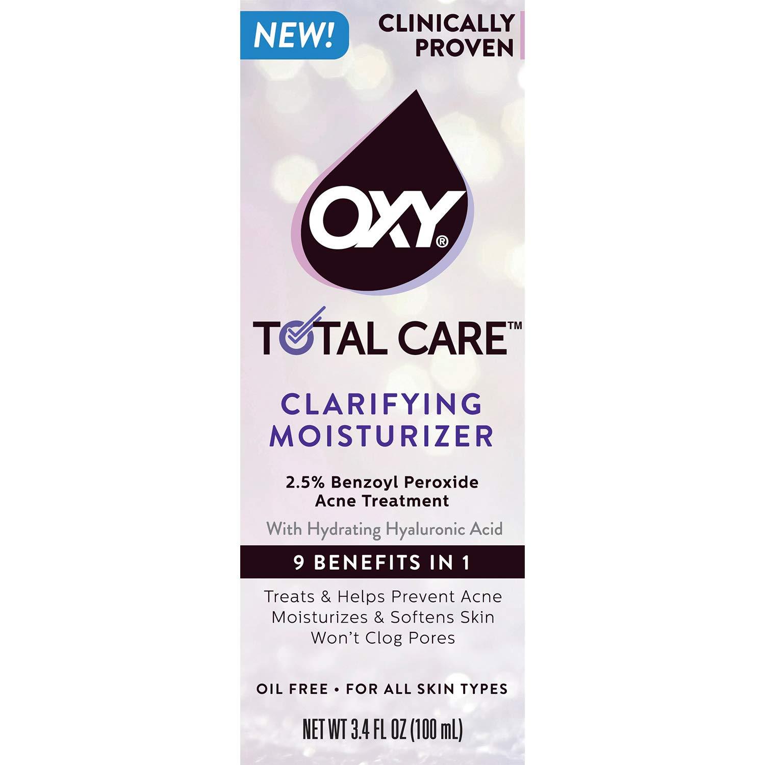 OXY TOTAL CARE Clarifying Daily Facial Moisturizer AntiAcne Treatment with 2.5 Benzoyl