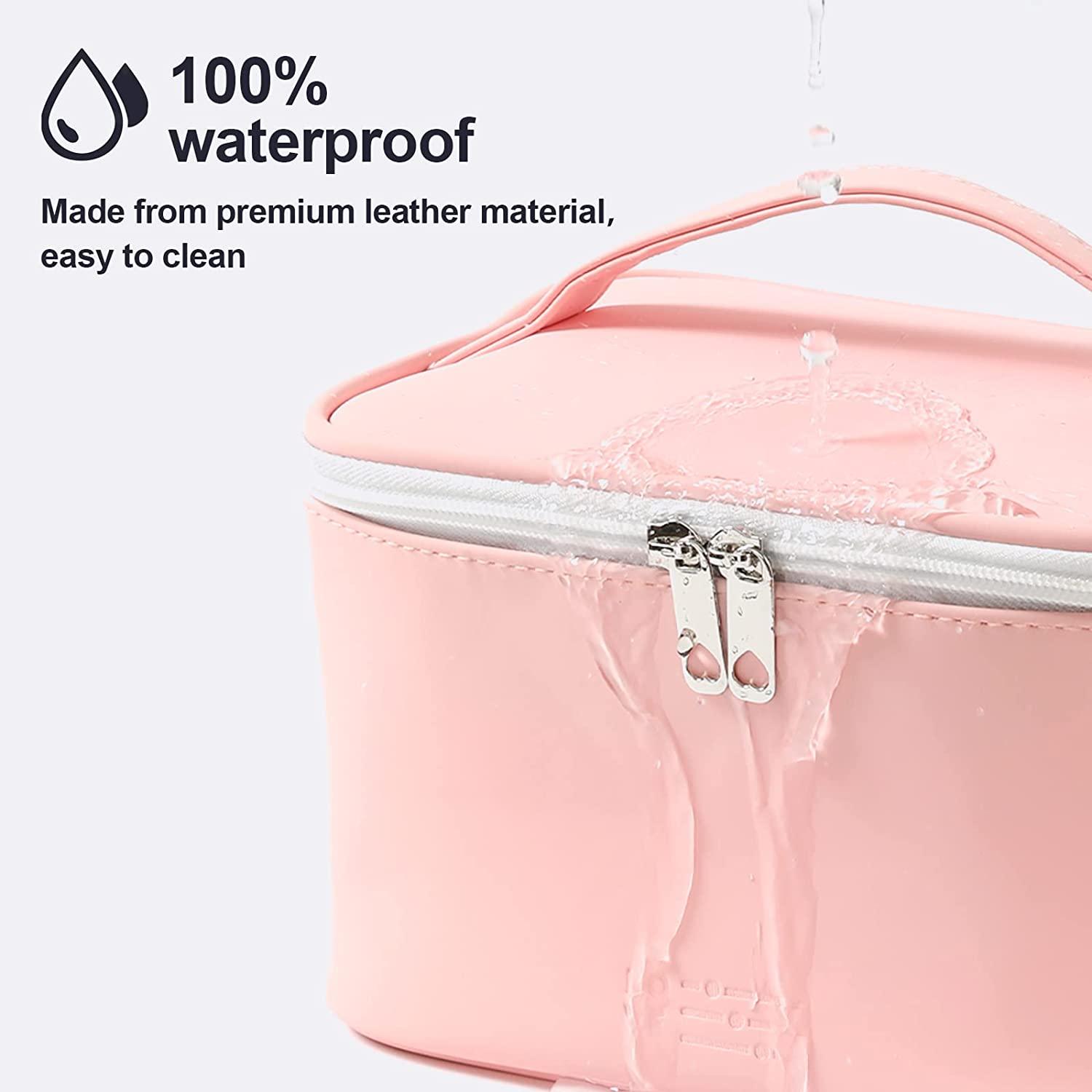  LACATTURA Hanging Toiletry Bag for Women, Leather Travel Makeup  Bag, Large Cosmetic Organizer, 4 Layers Portable Waterproof Hygiene Bag,  Bathroom Organizer for Shampoo, Make up, Personal Item, Pink : Beauty 