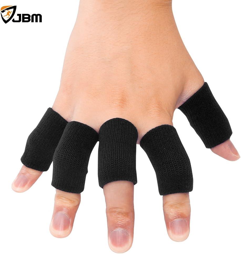 Unique Bargains 10pcs Black Cotton Stretch Sport Anti-dislocation Protect Finger Sleeve Support