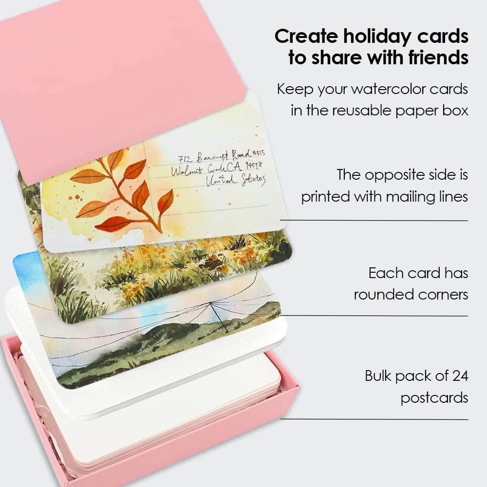 Hand Painted Watercolor Postcards, Watercolor Note Cards, Watercolor