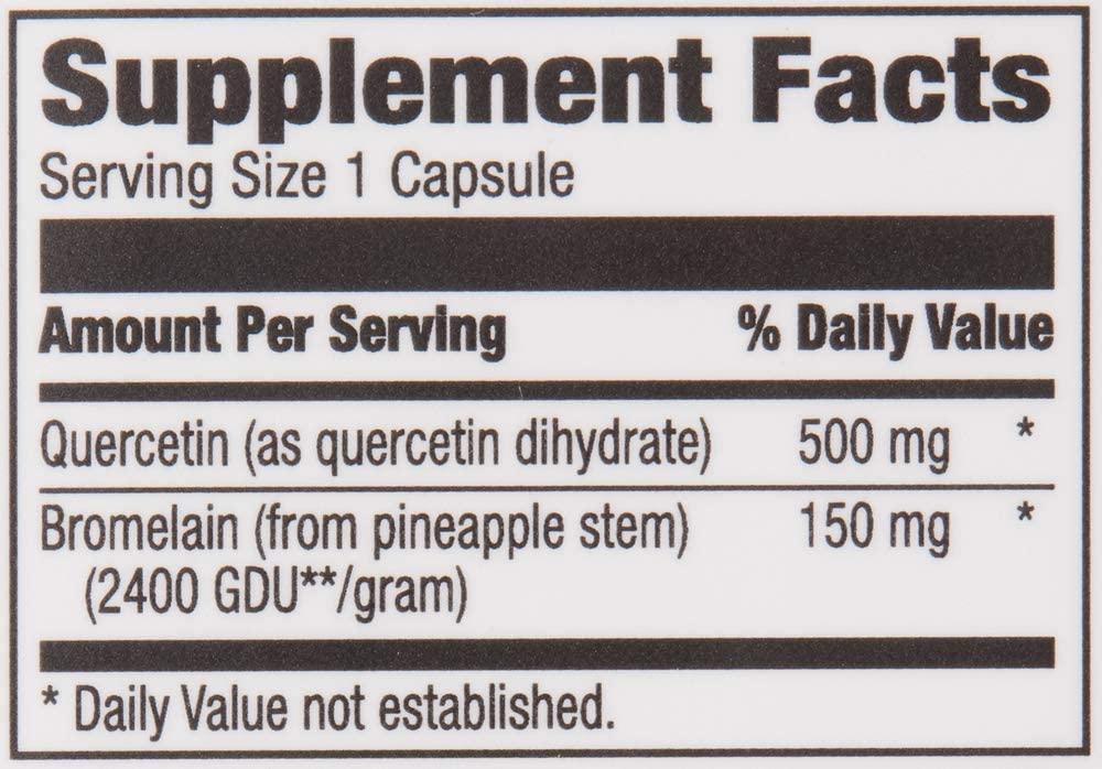 Amazon Brand Revly Quercetin + Bromelain, 500 mg Quercetin with 150