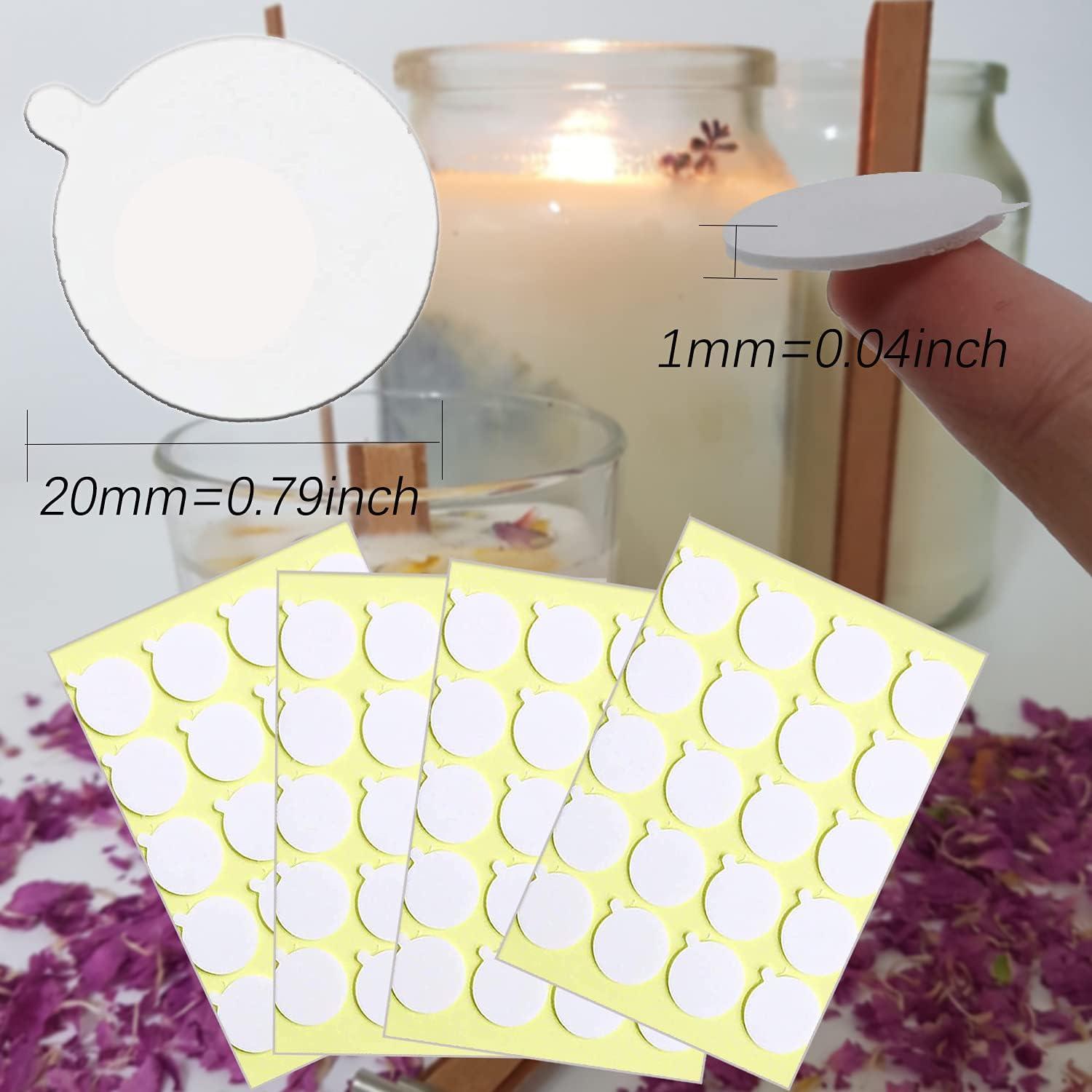 400pcs Candle Wick Stickers for Candle Making, 20mm Double Sided Adhesive  Dots Removable Clear Sticky Putty for Wall Hanging Classroom, Office, Home