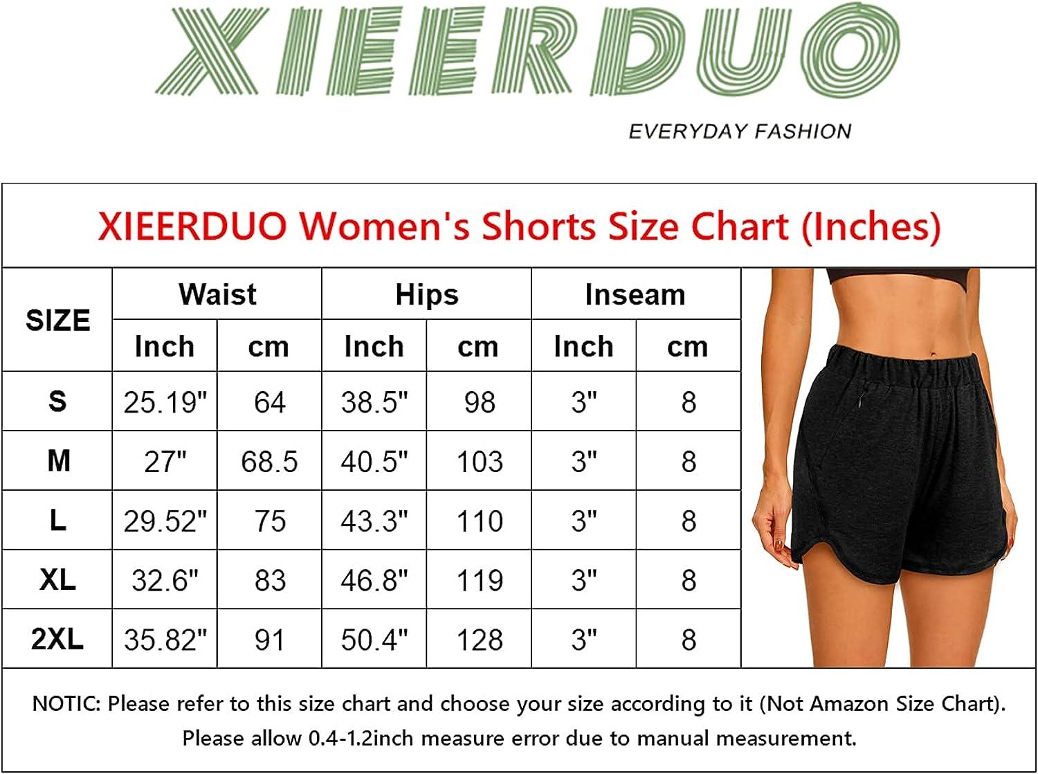 EAPHI shortサイズ XIEERDUO Women's Workout Shorts - Black, X-Large | Athletic