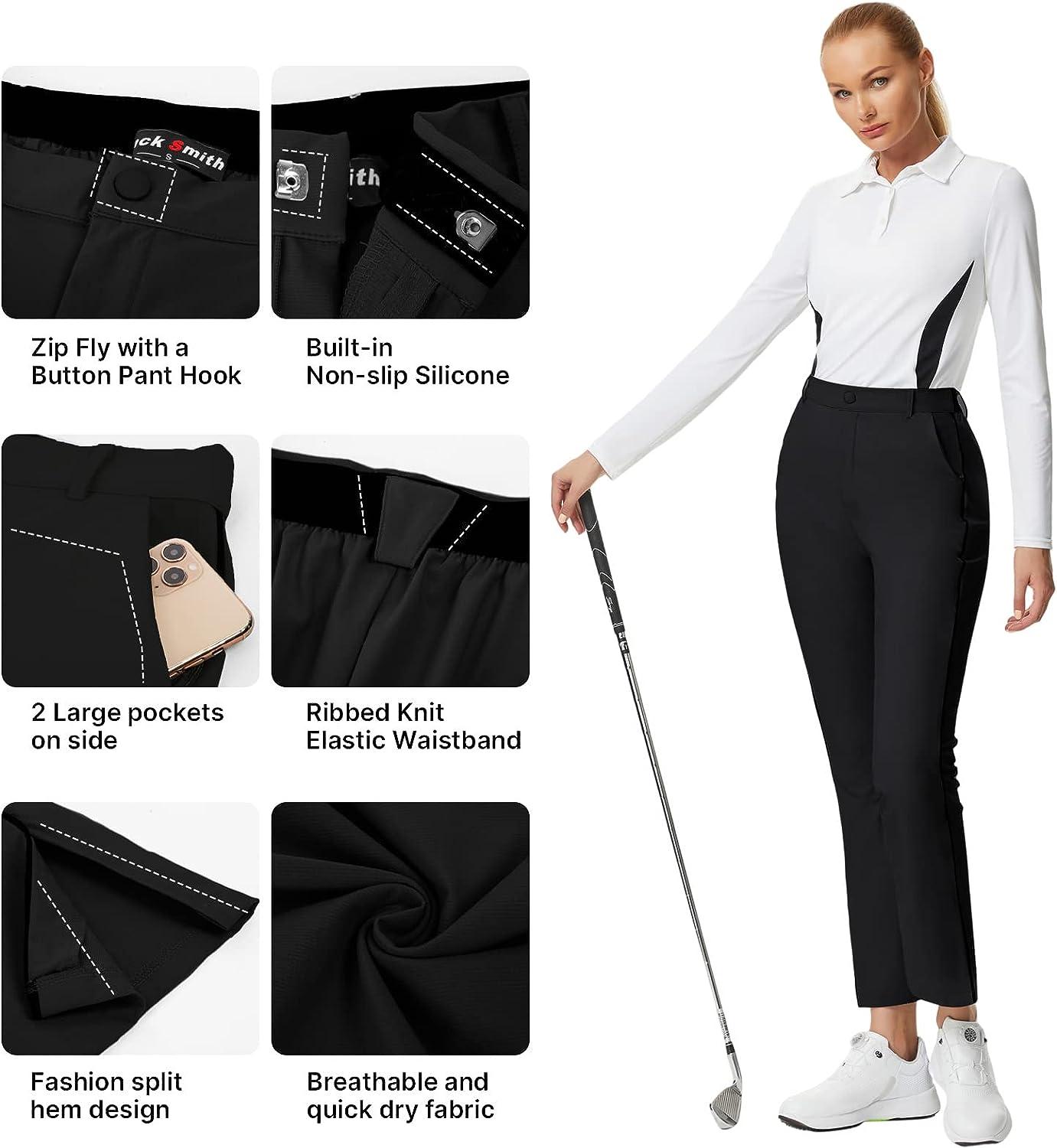  Golf Pants Women Split Pant Legs Slim Elastic Trousers  Quick-Drying Lady Golf Clothing Tennis Sports Pants (Black,XS) : Clothing,  Shoes & Jewelry