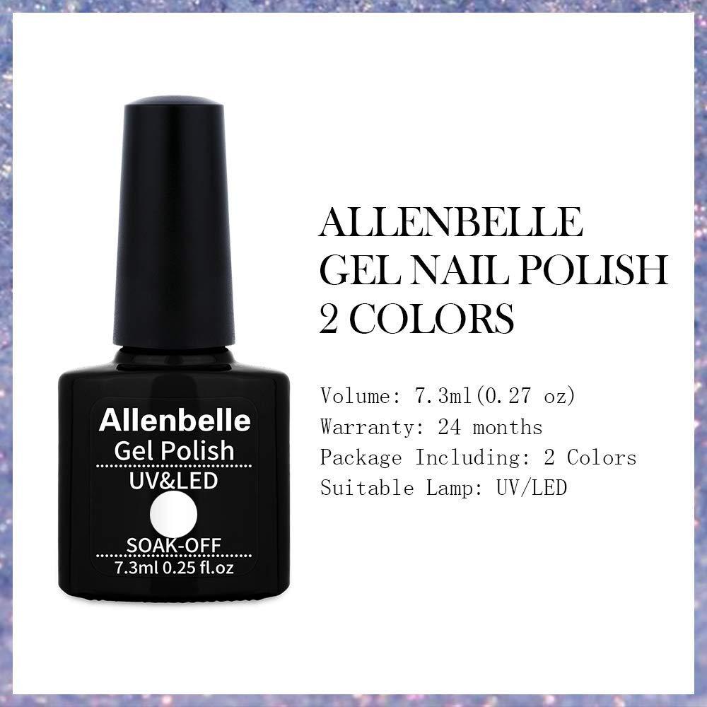 Allenbelle Gel Nail Polish Set2PCS Black And White Gel Nail Polish Set