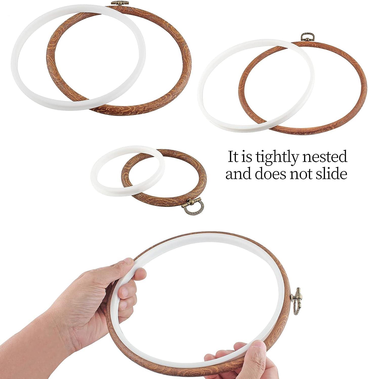 Amazon.com: MWELLEWM 4 Pcs/Set Embroidery Hoops Imitated Wood Plastic  Display Frame Reusable Circle Oval Rectangular Octagonal Cross Stitch Hoop  Ring for Art Craft Sewing and Hanging Ornaments Home Decor