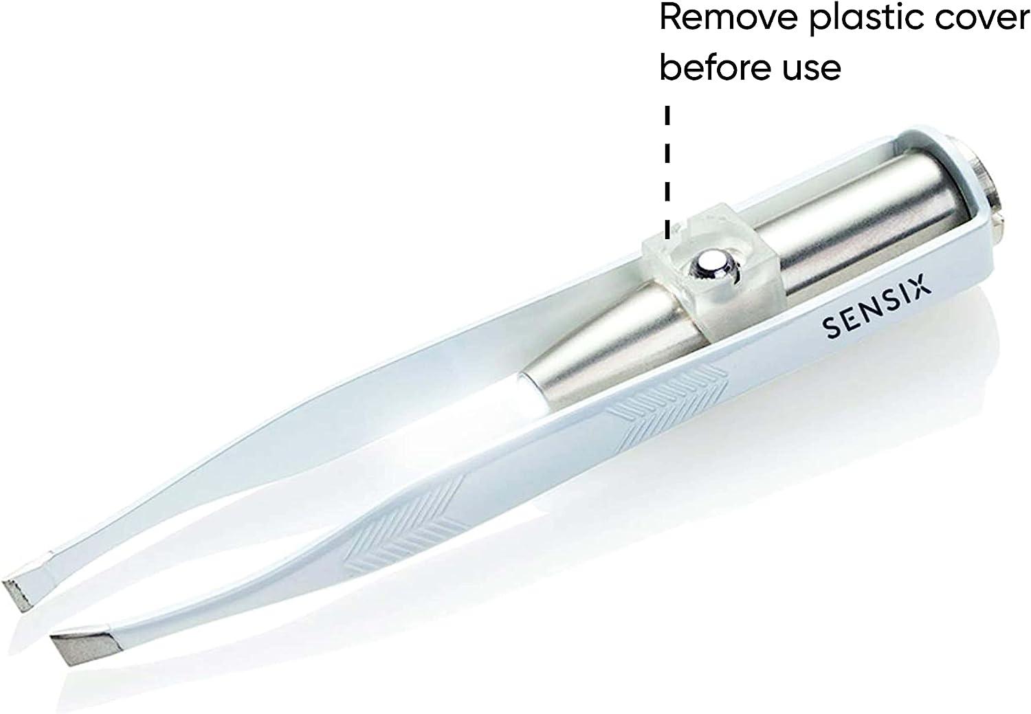 Sensica Lumi Tweezers Precision Tweezers With Light For Men And Women. Slant Tip With Point For