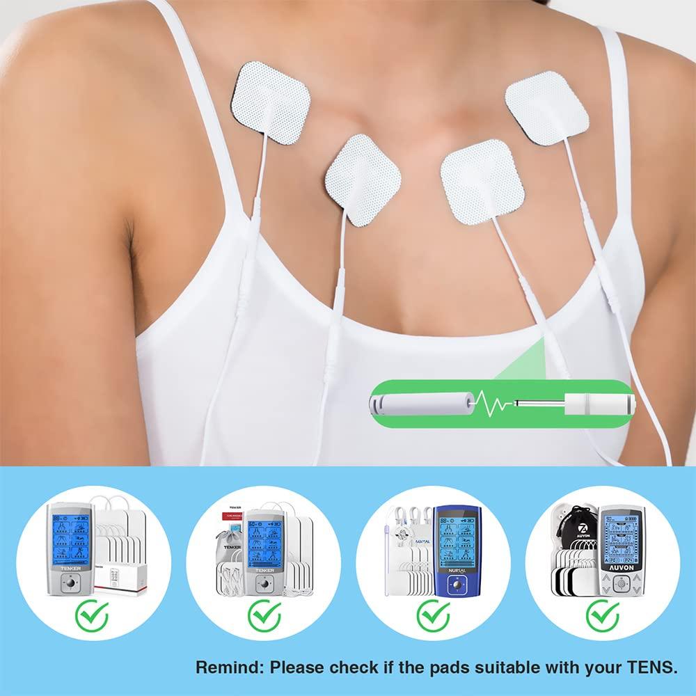 TENKER TENS EMS Unit Muscle Stimulator 24 Modes TENS Machine for Pain  Relief Muscle Strength Rechargeable Electronic Pulse Massager(Not Fit  TENKER Square Pads)