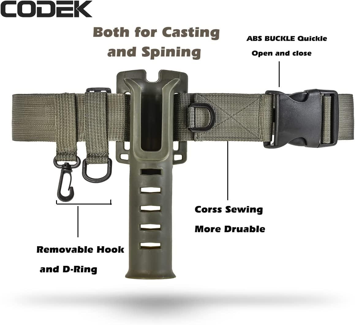 CODEK Fishing Waist Belt Rod Holder Adjustable Waist Wading Belts