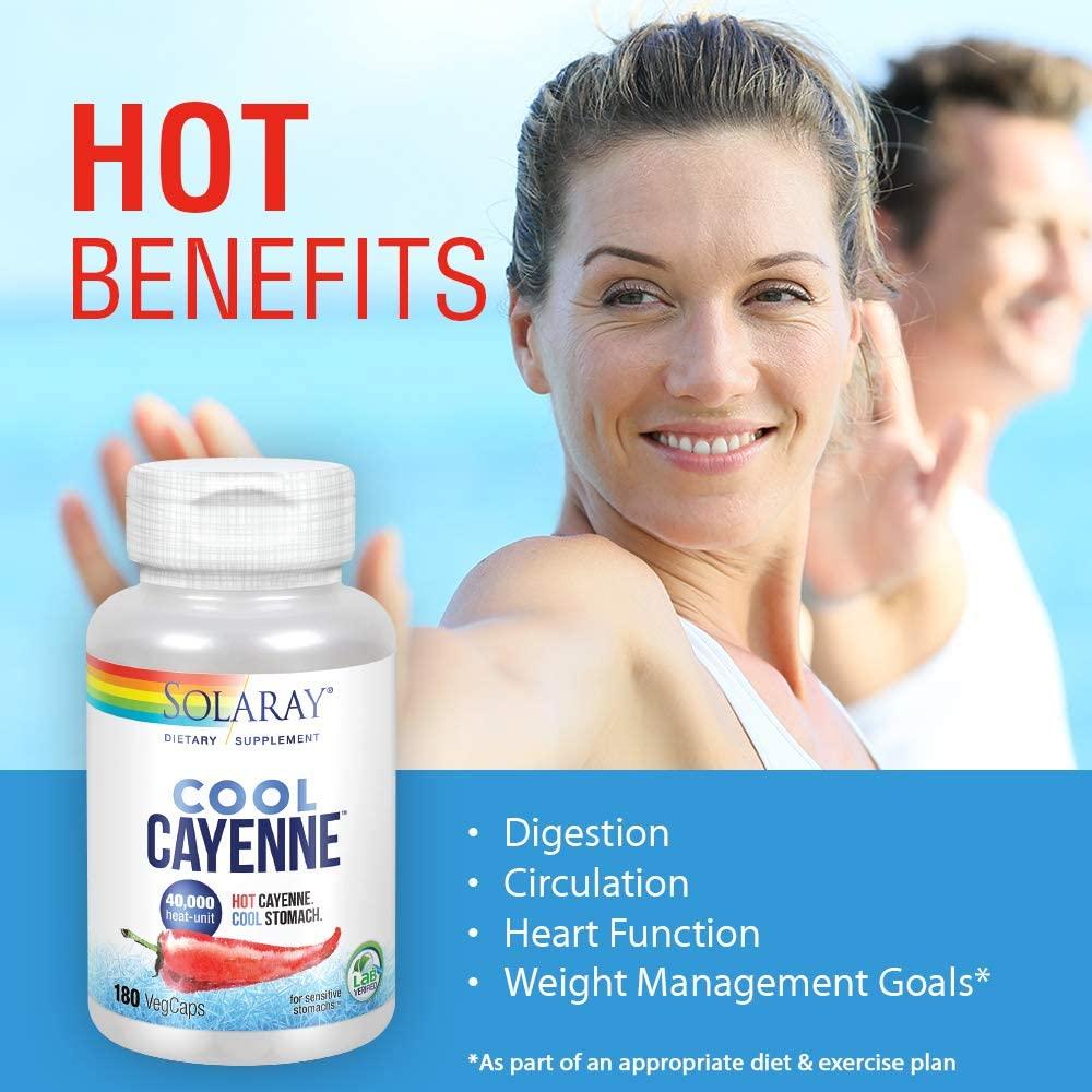 Solaray Cool Cool Cayenne 40,000 HU Healthy Digestion, Circulation