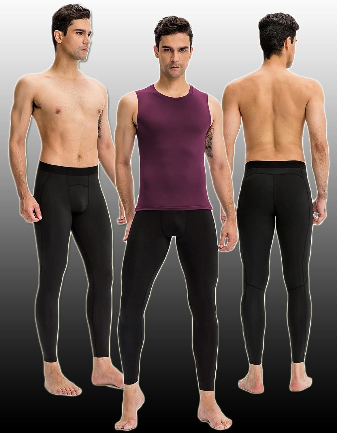 3 Pack: Mens Compression Pants Gym Sports Running Skin Tights Leggings  Active Athletic Sports Workout Cycling Winter Thermal Gear Cold Weather  Base