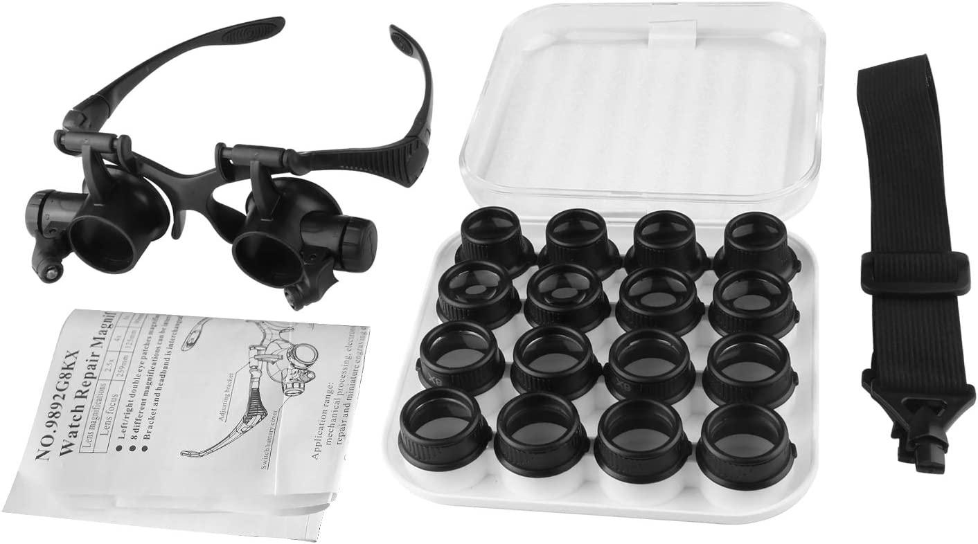 Beileshi Watch Repair Magnifier Loupe Set with LED Light and