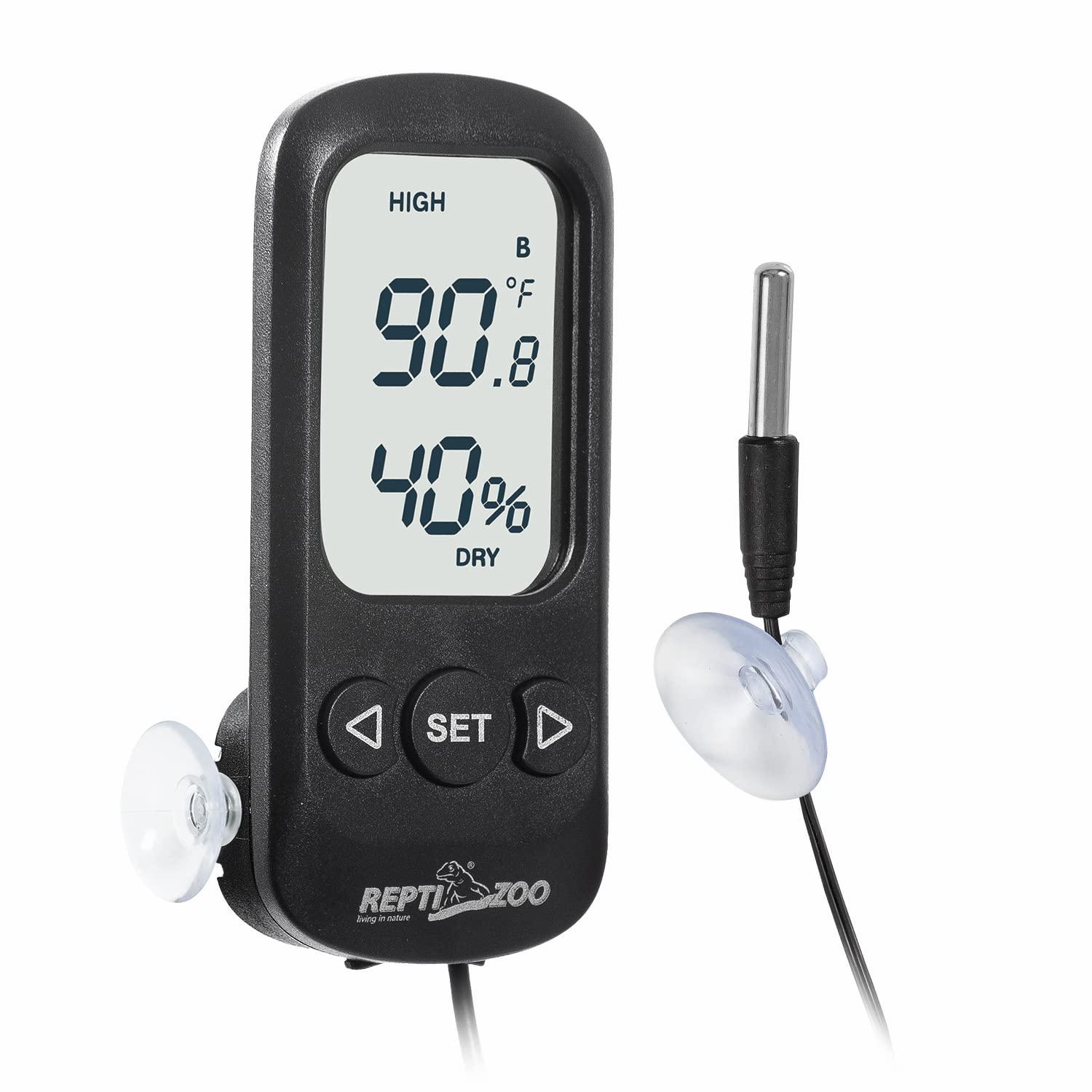 WANGCL Reptiel Elektronische Hygrometer Thermometer Waterdicht Real-time Hagedis Crawler Box Regenwoud Tanks Vochtigheid Temperatuurmeter met ingebouwde Sensor