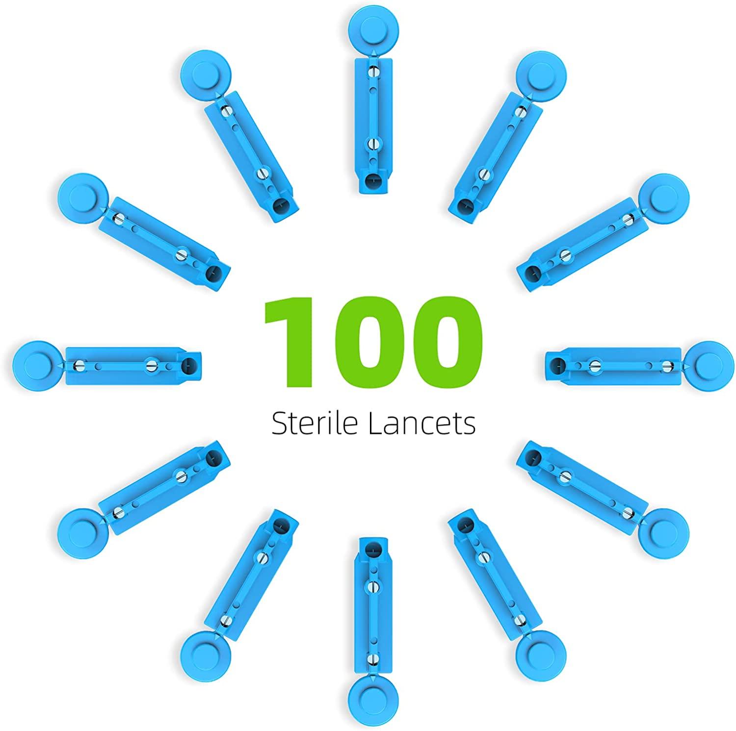 Metene Twist Top Lancets for Lancing Devices, 100 Count, 30 Gauge