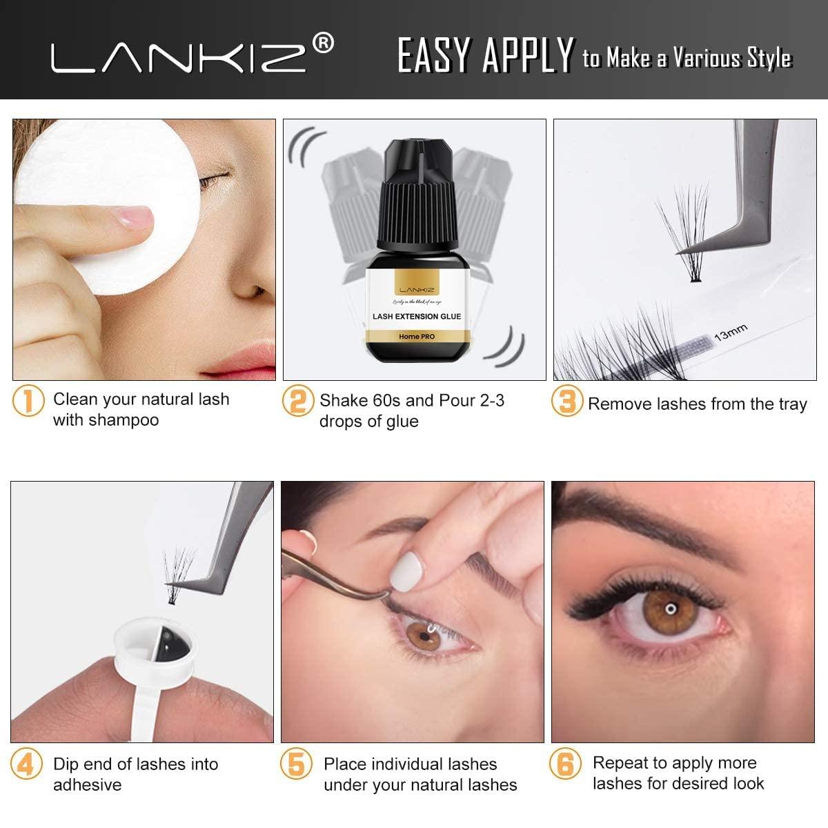 DIY Lash Extension Kit LANKIZ Luxury Eyelash System for Home Use