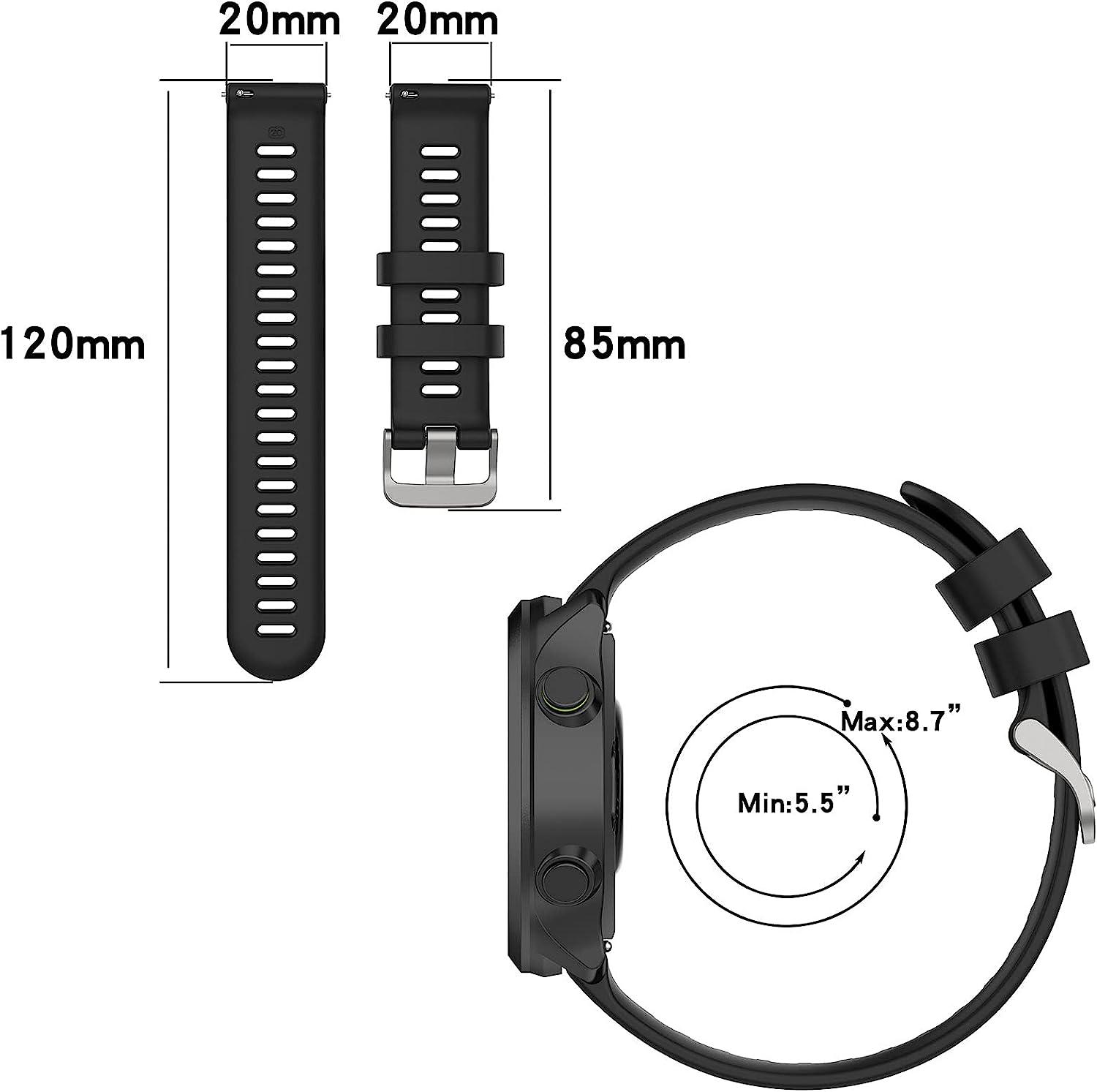 20MM Silicone Watch Band Strap Bracelet For Garmin Forerunner 55