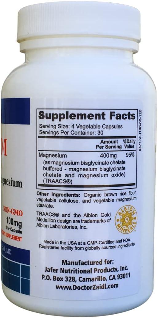 Dr.Z's Vitamins Magnesium Glycinate 400 MG Serving High Absorption