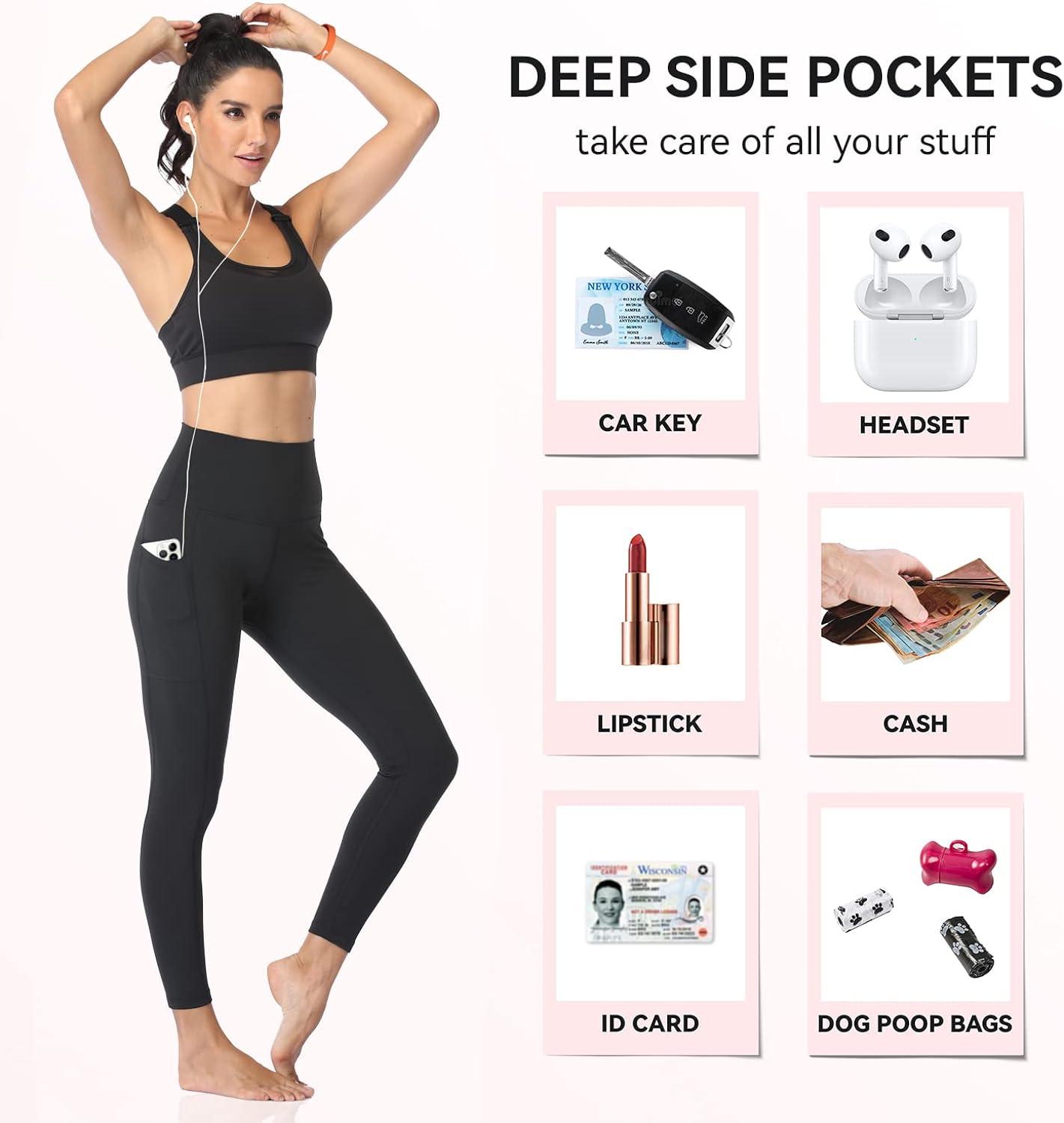 Women Fleece Lined Leggings Thermal High Waist Tummy Control Yoga Pants  Winter Elastic Slimming Workout Running Pants Black : : Clothing,  Shoes & Accessories