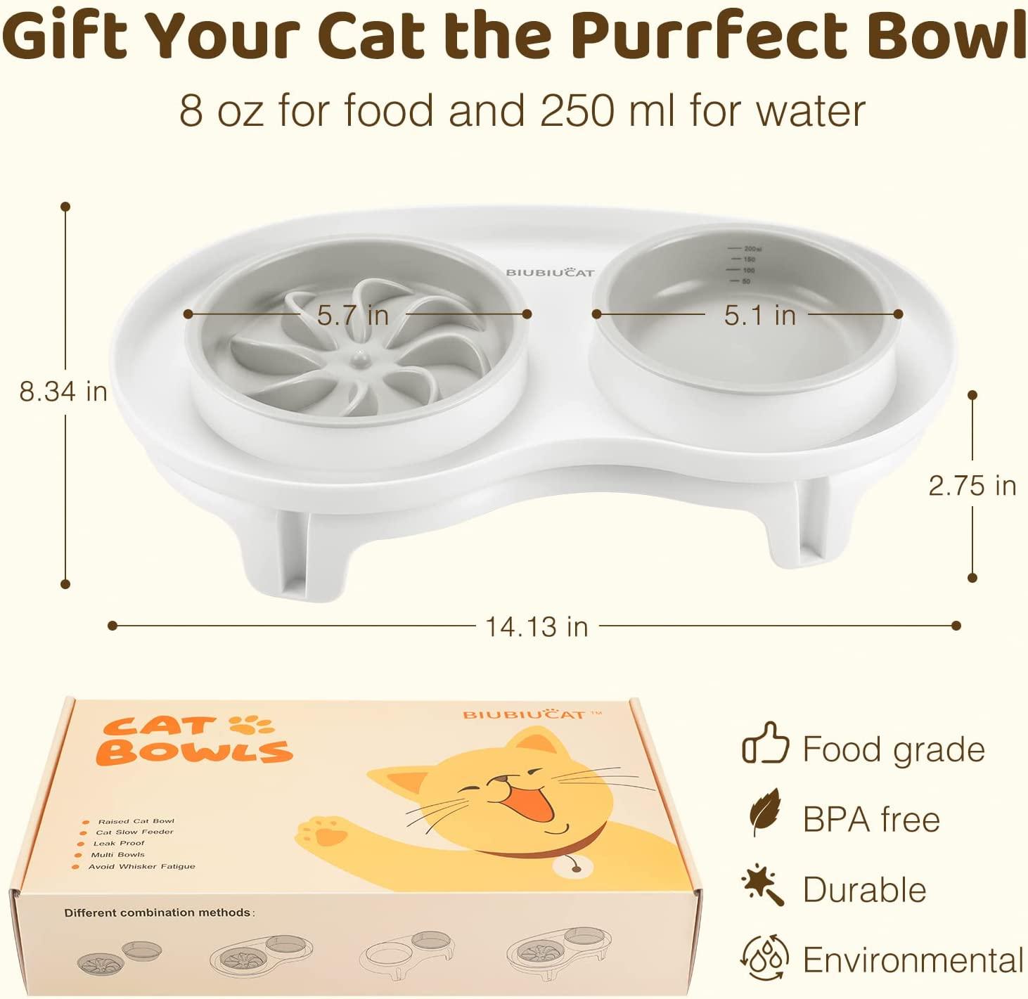 Slow Feeder Cat Bowl - White | Anti-Vomiting Bloat Stop Raised Food & Water  Bowl | Non-Slip Puzzle Bowl for Healthy Eating | Small Dogs & Kittens | Buy  Now with Express