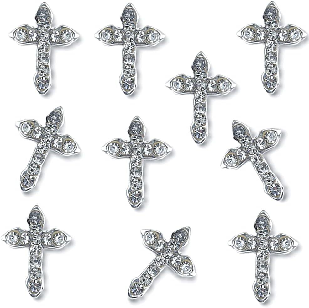 Alloy Cross Nail Charms Luxury Diamond Cross Charms for Nails