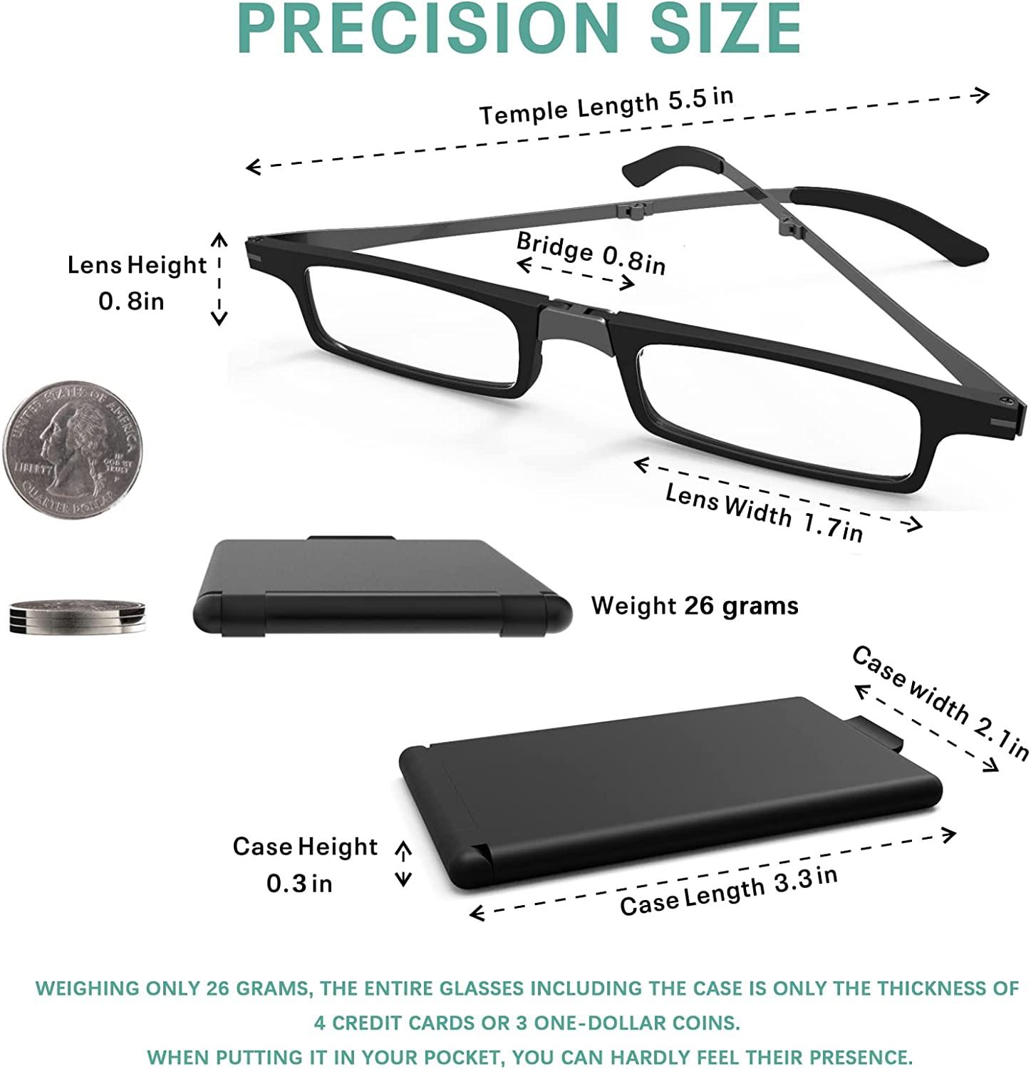 Ultralight and Thin Foldable Reading Glasses Kisdate Folding Readers