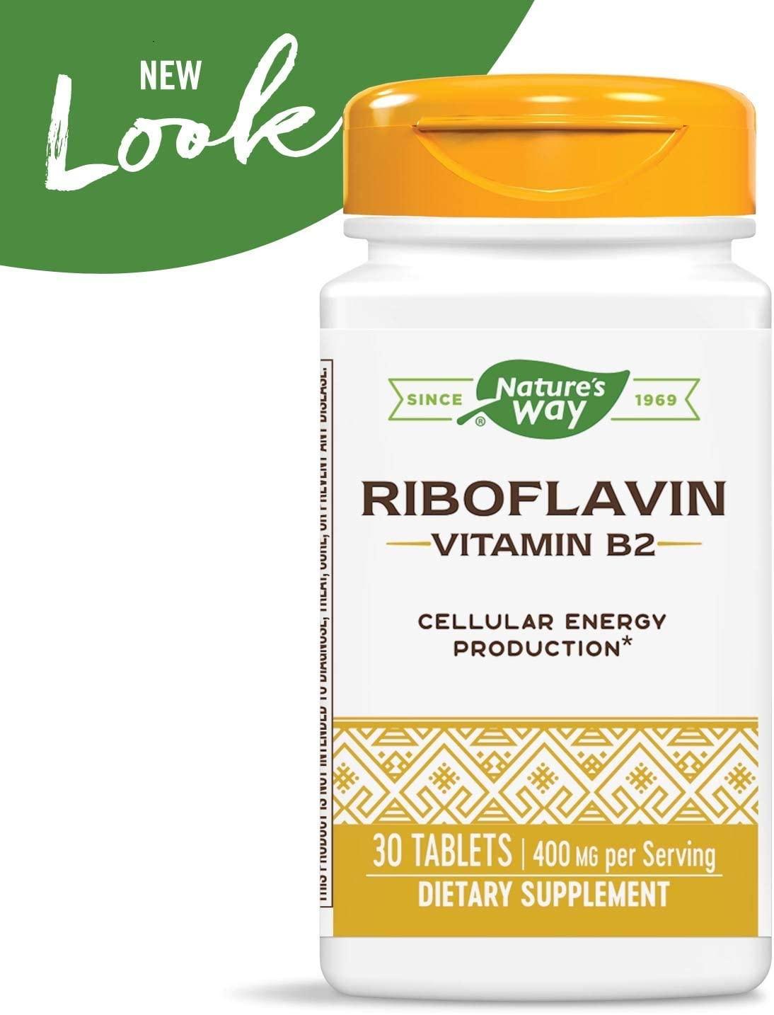 Nature's Way Riboflavin Vitamin B2 400 mg 30 Tablets