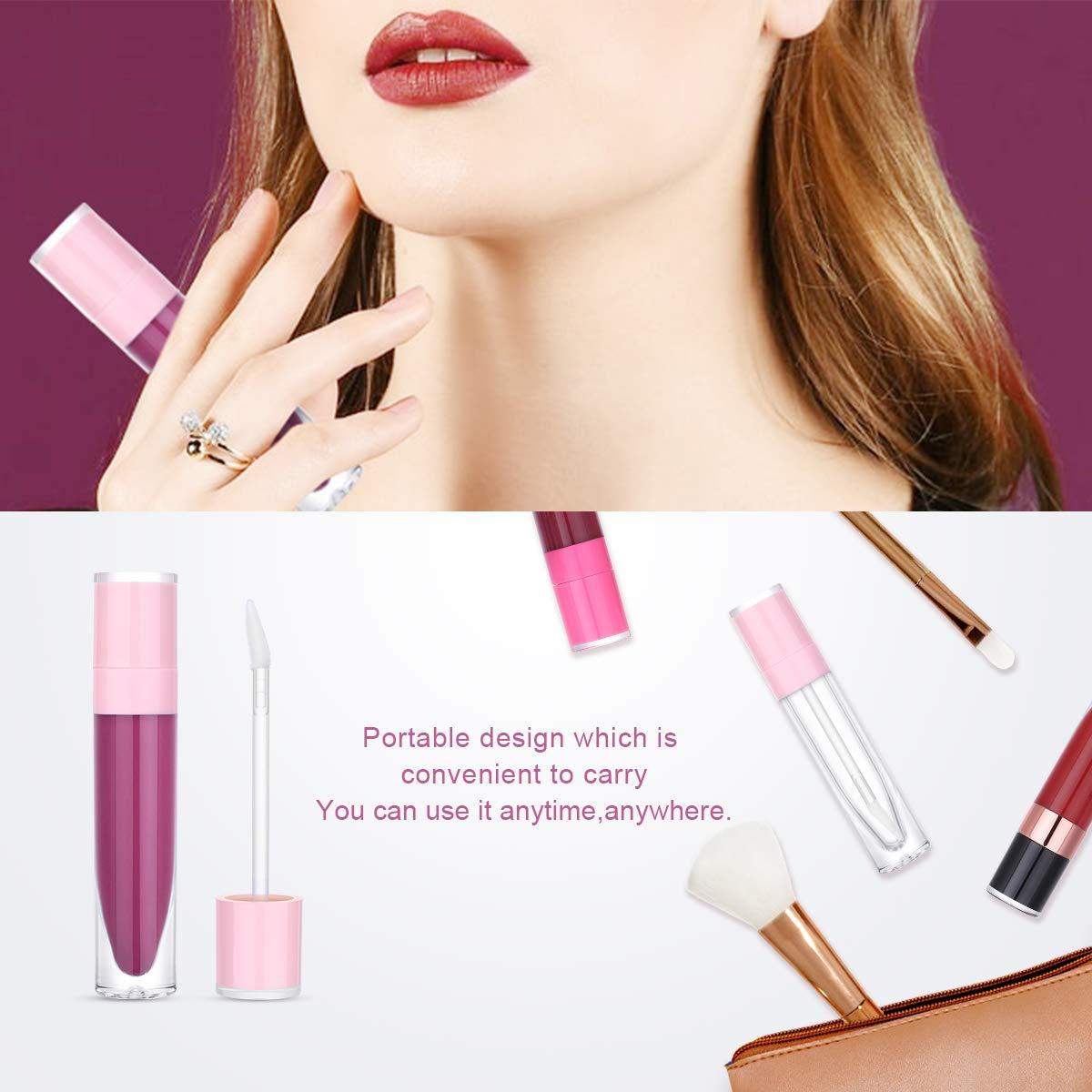 10Pcs CAIYA 8ml Empty Lip Gloss Tubes with Rubber Stoppers Pink DIY