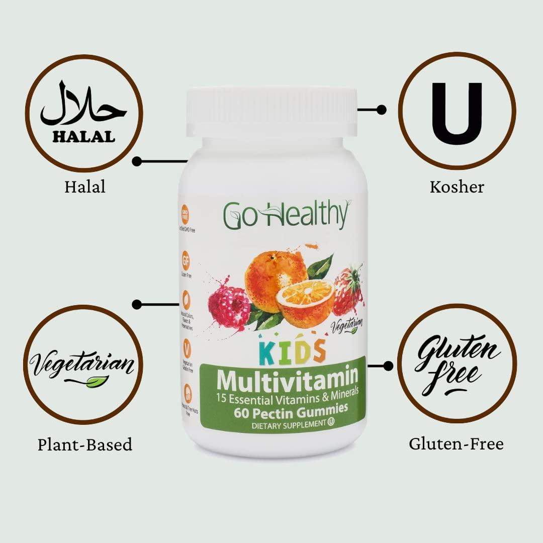 Go Healthy Kids Vegetarian Multivitamin Gummies Allergy Friendly
