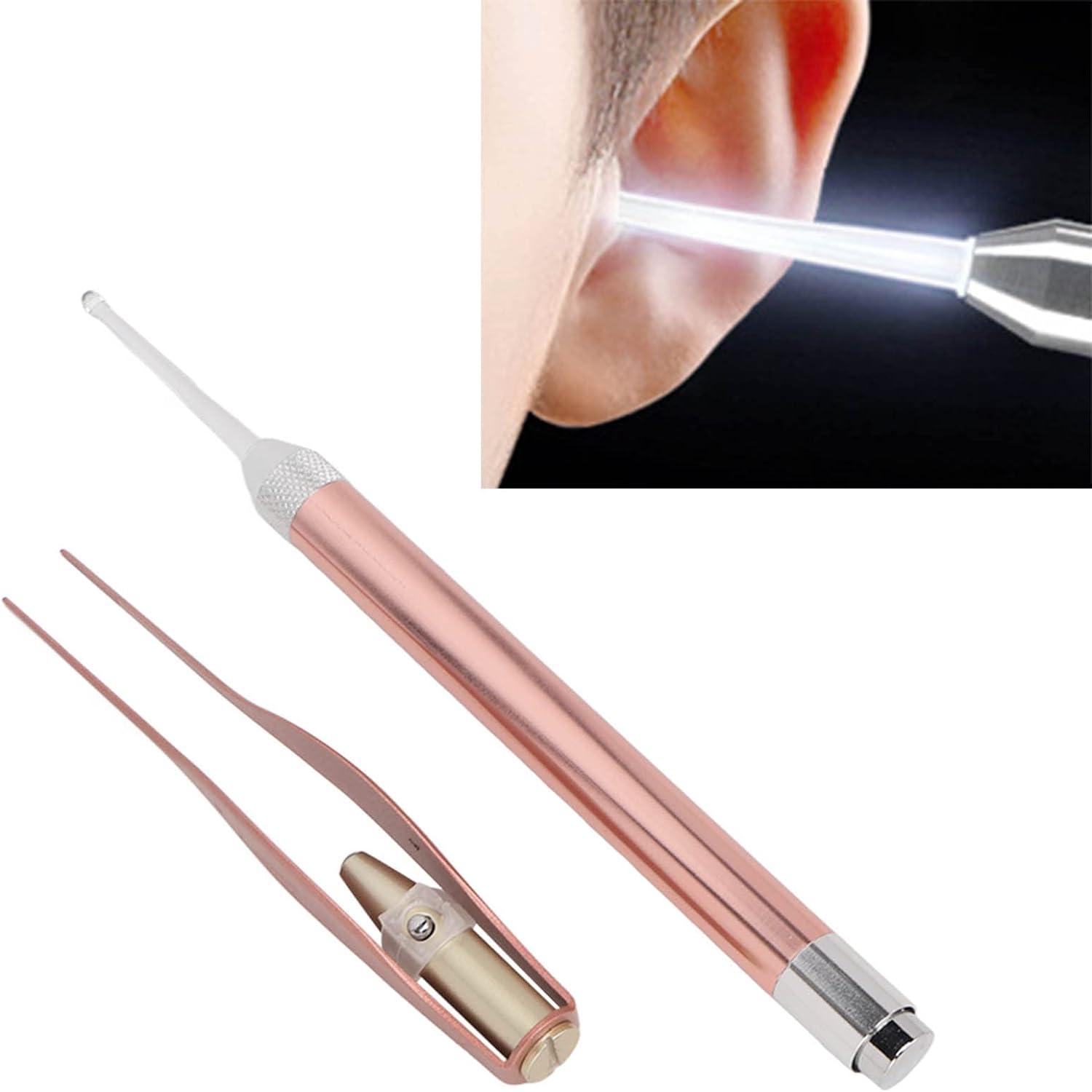 Ear Wax Removal Light Earpick Visible Rose Gold Full Polishing with