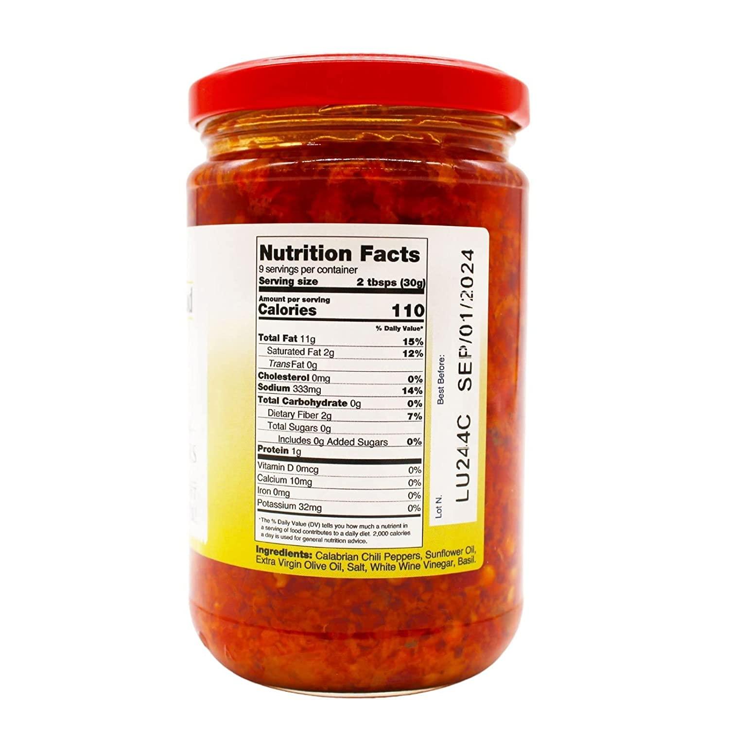 Calabrian Chili Pepper Paste 9.8 oz Authentic Italian Spread from