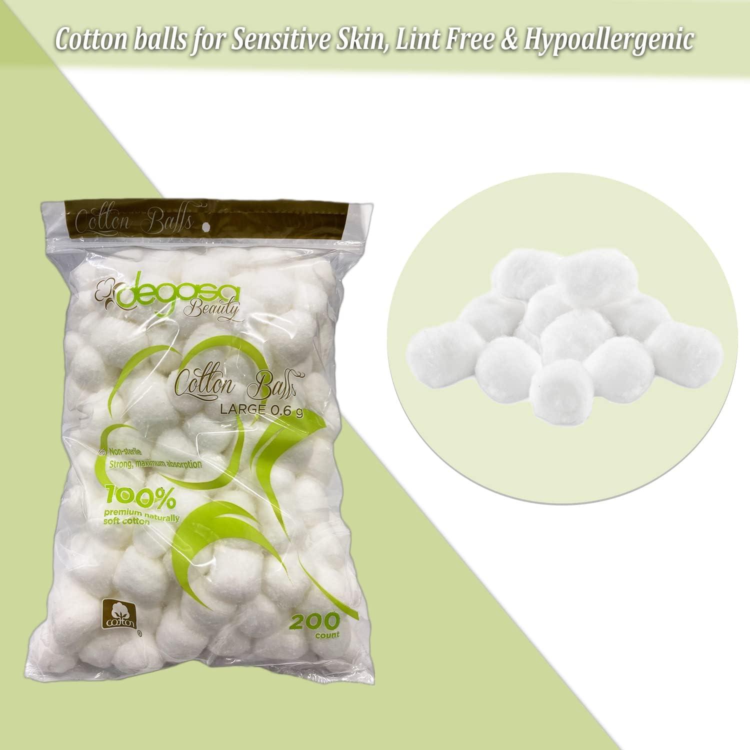 Cotton Balls Jumbo Size for Facial Treatments, Nails and Make-Up Removal,  Applying Tonics & Cleansers, Multi-Purpose Soft Natural Cotton Balls